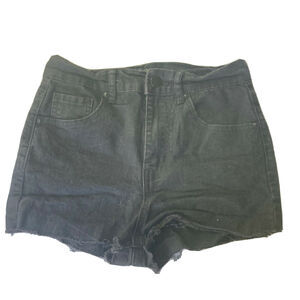Forever 21 Womens Size 25 Black Cut Off Distressed Black Denim Jean Shorts